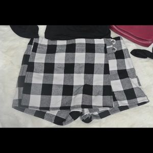 Black and White Checkered Skort